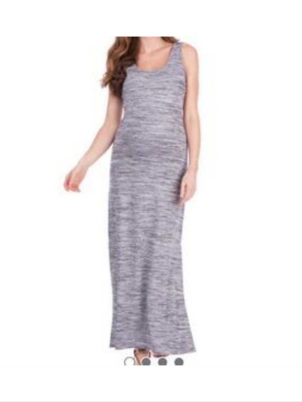 Seraphine gray maternity maxi dress Marled Jersey Size 8